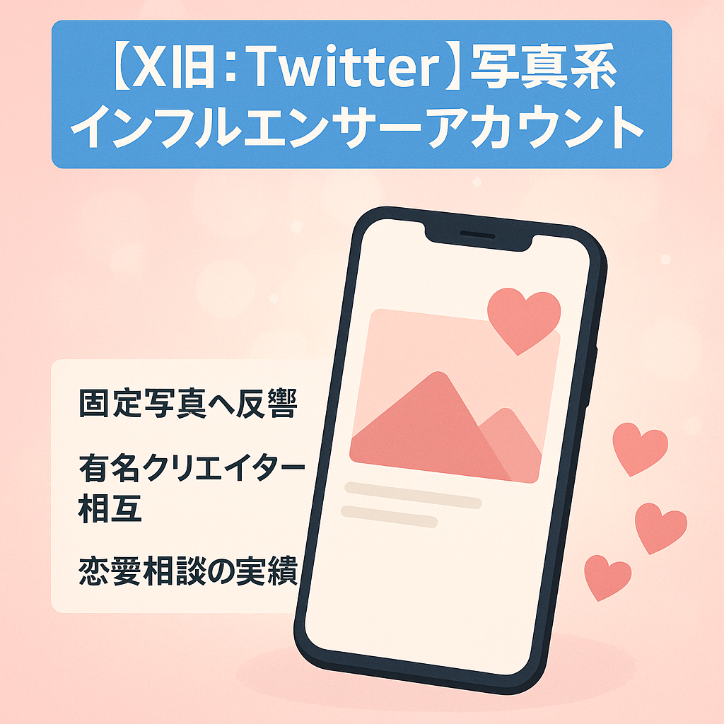 【X 旧：Twitter】写真系インフルエンサーアカウント