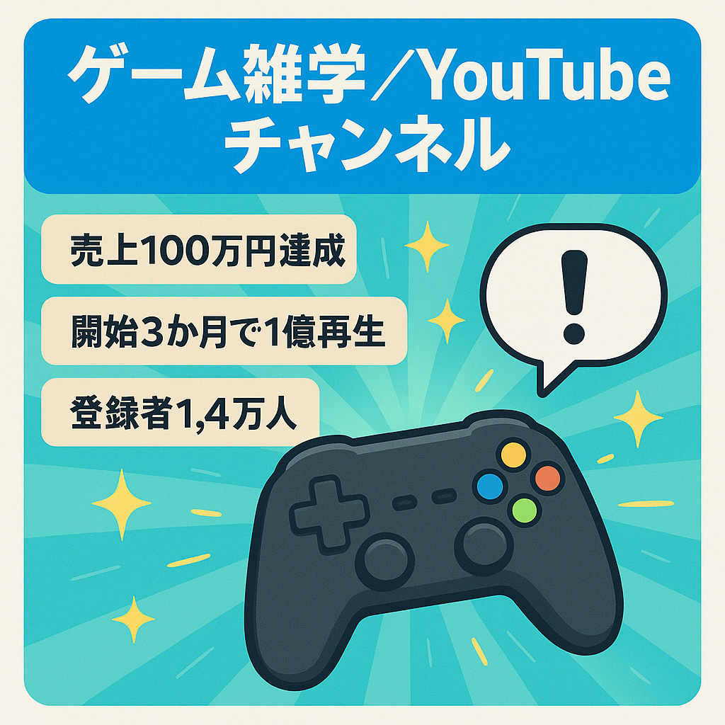 【最高売上 100万(BGM込)】世代問わず人気のゲームに関する雑学チャンネル★登録者14,900人