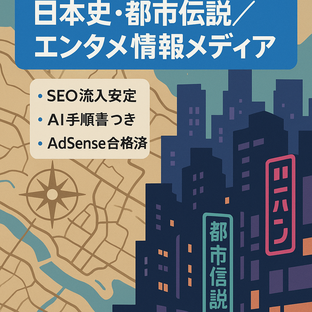 日本の歴史や都市伝説、エンタメに関する情報メディア【生成系AIのSEOハック手順書セット】