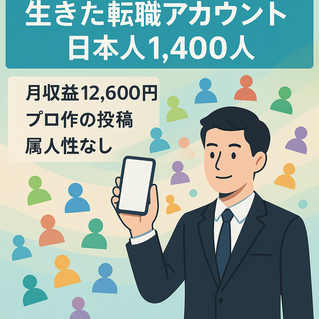 【生きた日本人フォロワーのみ1,400人】転職アカウント（属人性なし）