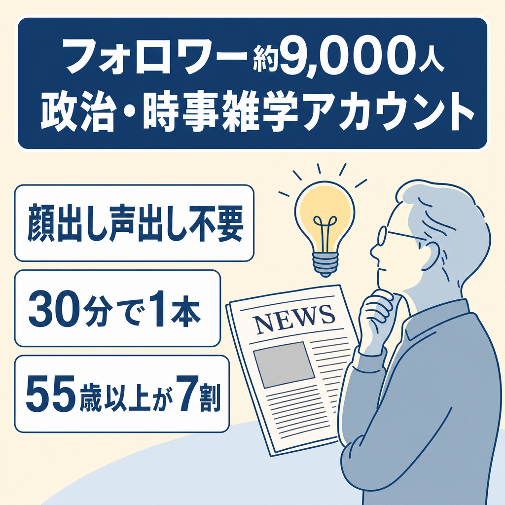 可処分所得の高いシニア層に届く政治・時事雑学 / フォロワー約9,000人