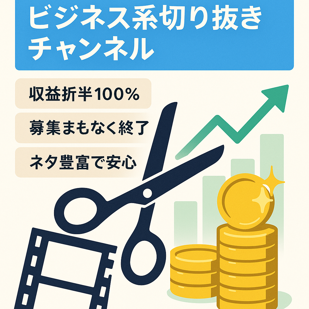 【最高収益約４万】実業家兼ビジネスインフルエンサーの切り抜きチャンネル。現在も投稿継続中！【フル外注も可能/属人性無し】
