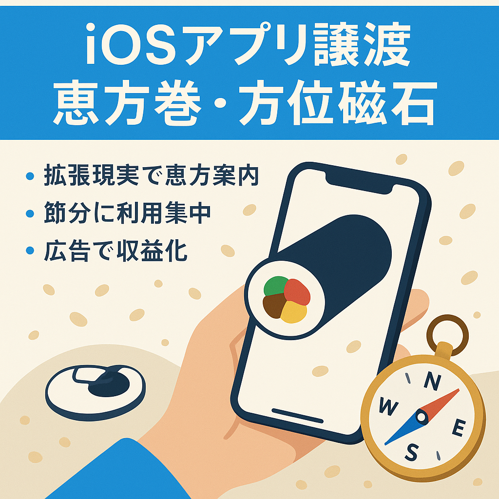【iOS・ネイティブアプリ譲渡】恵方巻・方位磁石アプリ