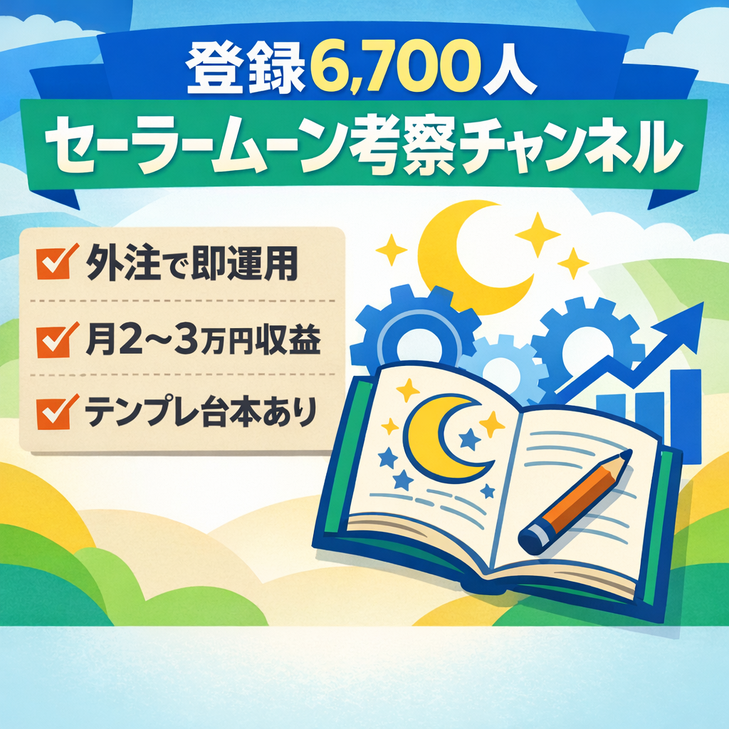 【登録6,700人】セーラームーン考察｜収益化済みチャンネル