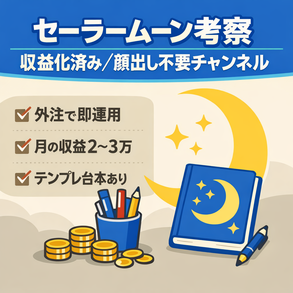 セーラームーン特化｜収益化済み・顔出し不要の考察チャンネル