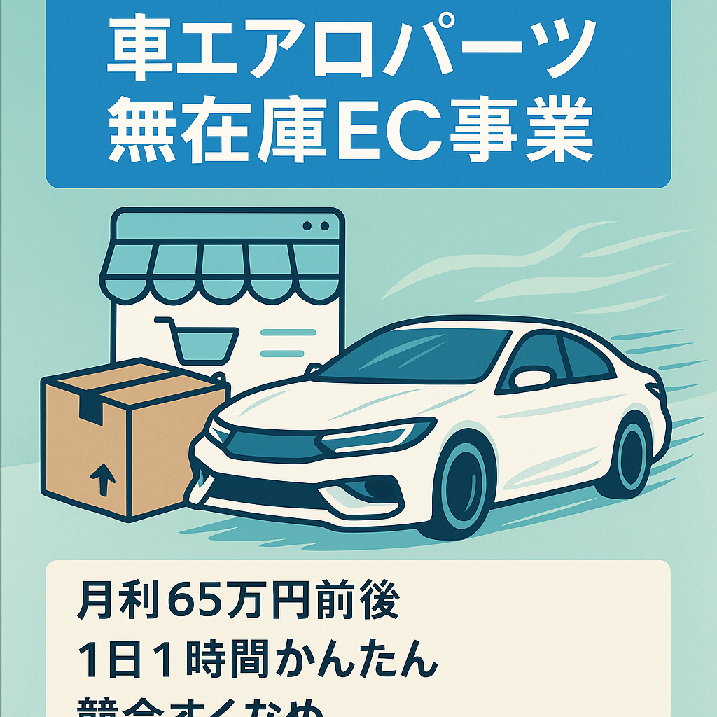 【月利65万円前後】【1日1時間程度の作業】無在庫販売　車のエアロパーツ等物　