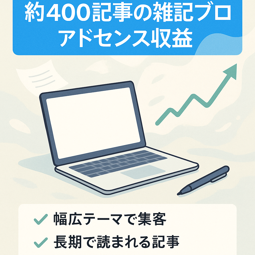 約400記事の雑記ブログでアドセンスを中心とした収益化が可能