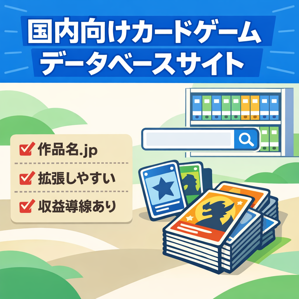 【国内向けTCGメディア】カードDB・デッキDB・当たり記事｜収益あり