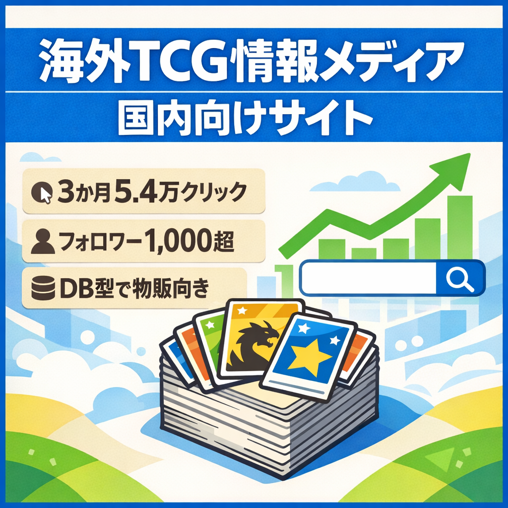 【海外IP系TCGの国内向け情報メディア】直近3か月クリック約5.4万・Xフォロワー1,000超