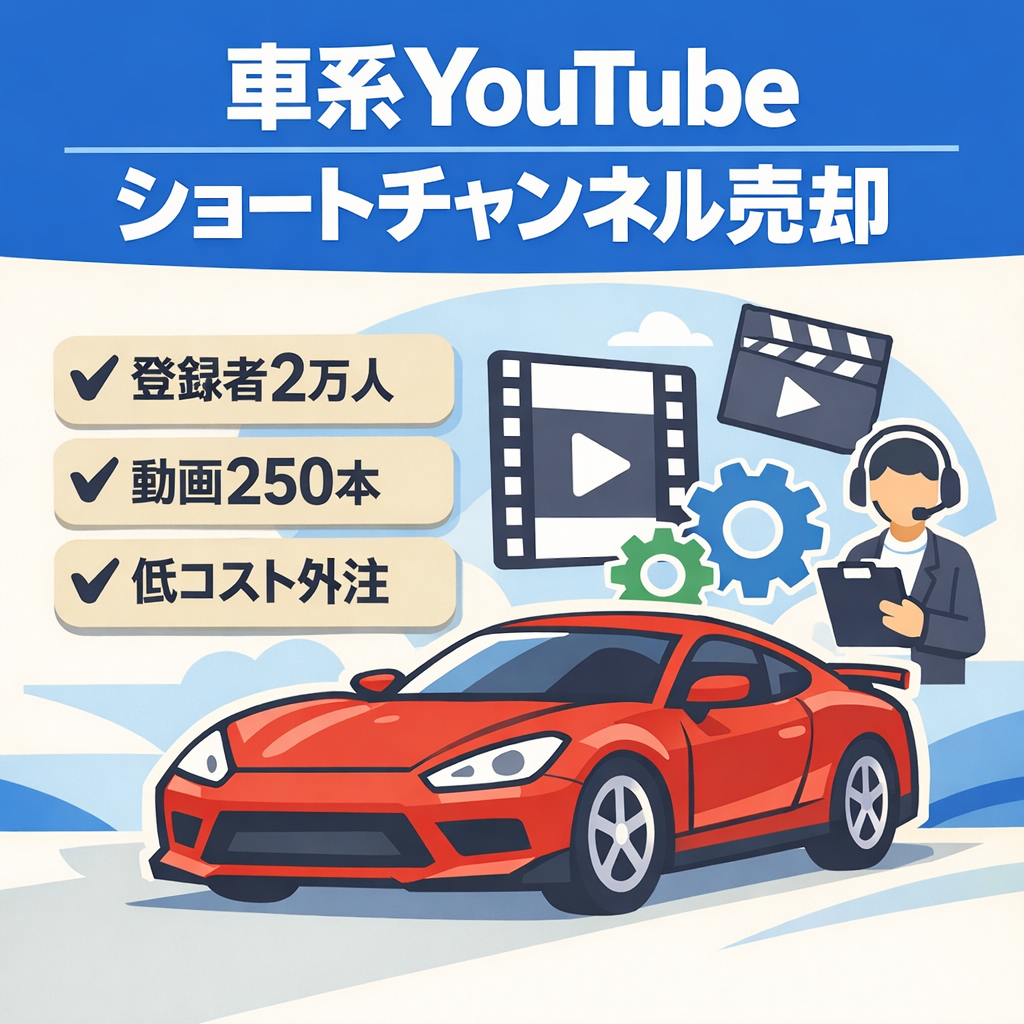 【フル外注済み/登録者2万人越え】車系YoutubeショートCH