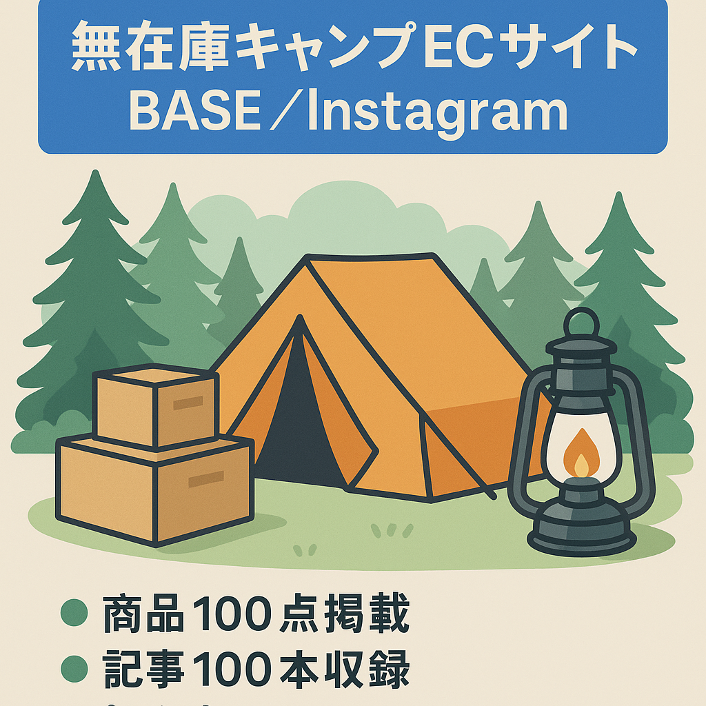 【無在庫キャンプECサイト】【BASE.Instagram】これから始める人用