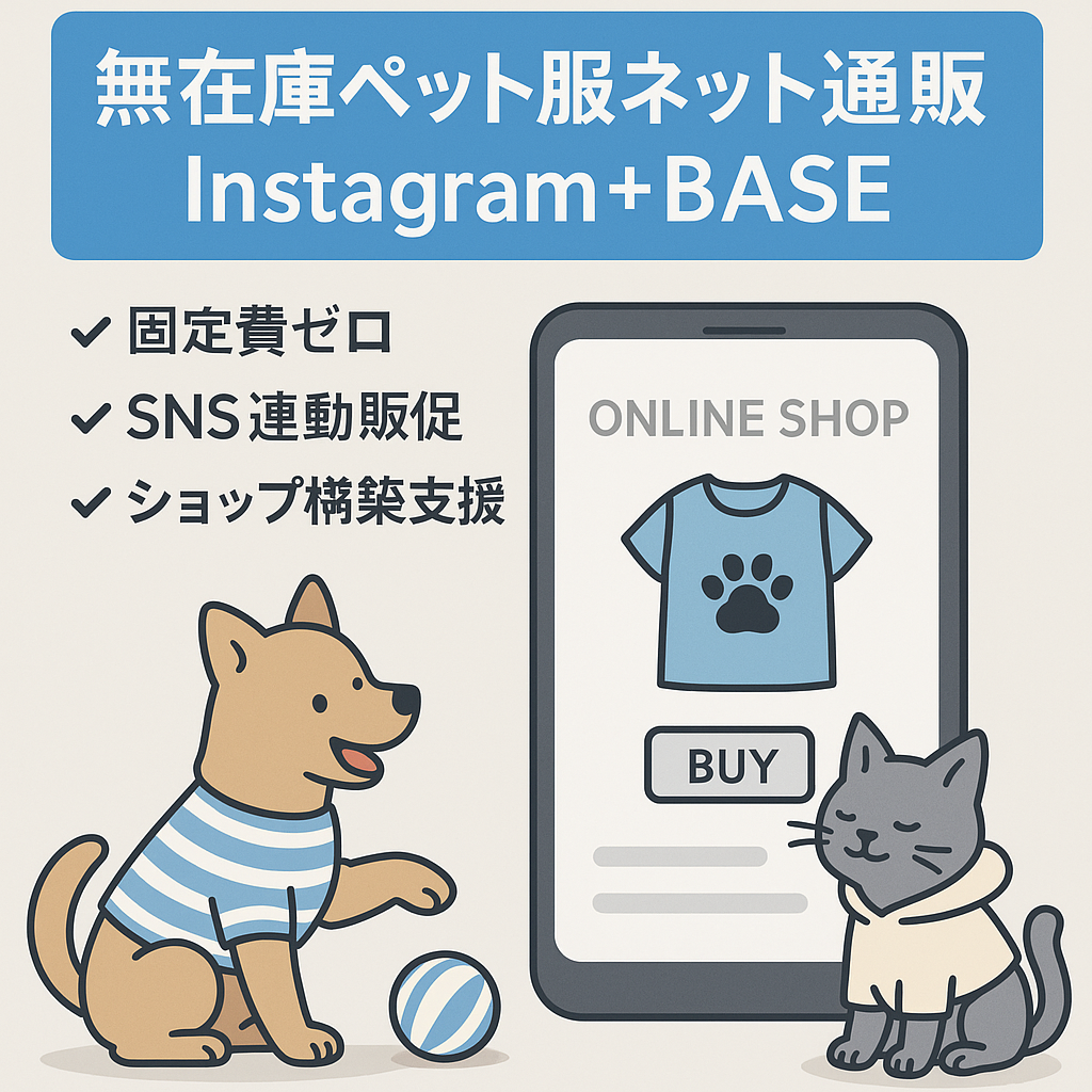 無在庫ペットアパレルEC事業 Instagramアカウント&BASEショップ
