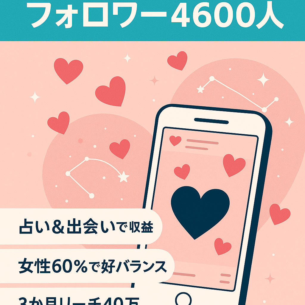 【Instagramフォロワー4600人】恋愛系アカウント｜占い/マッチングアプリ系シナジー高