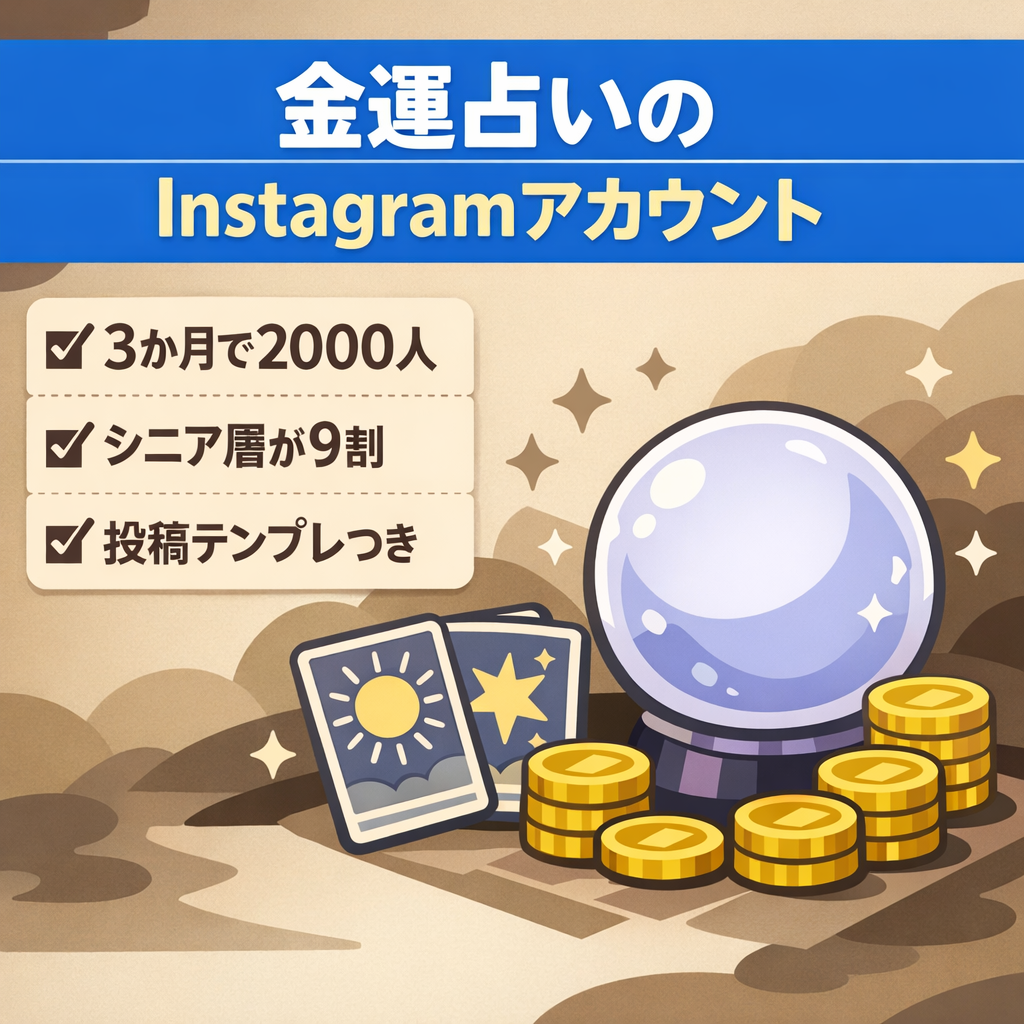 【フォロワー2,000人】金運占いに特化したInstagram アカウント