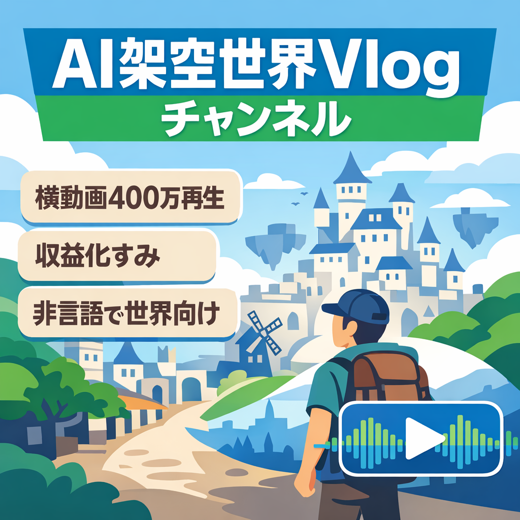【横動画で400万再生】収益化済み/非言語全世界リーチ/AIを使用した架空世界のVlogの完全始祖チャンネル