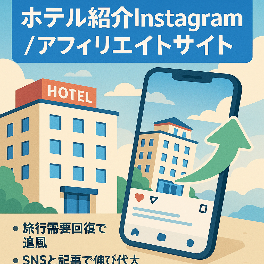 【ホテル紹介SNS＋WEBサイト】1.3万超フォロワーのInstagramと検索上位多数のアフィリエイトサイト