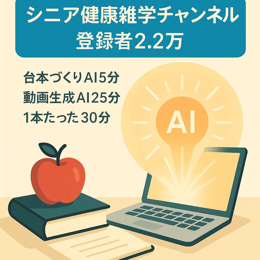 ※月利58万円※登録者2.2万人超え、人気のシニア向け健康雑学チャンネル