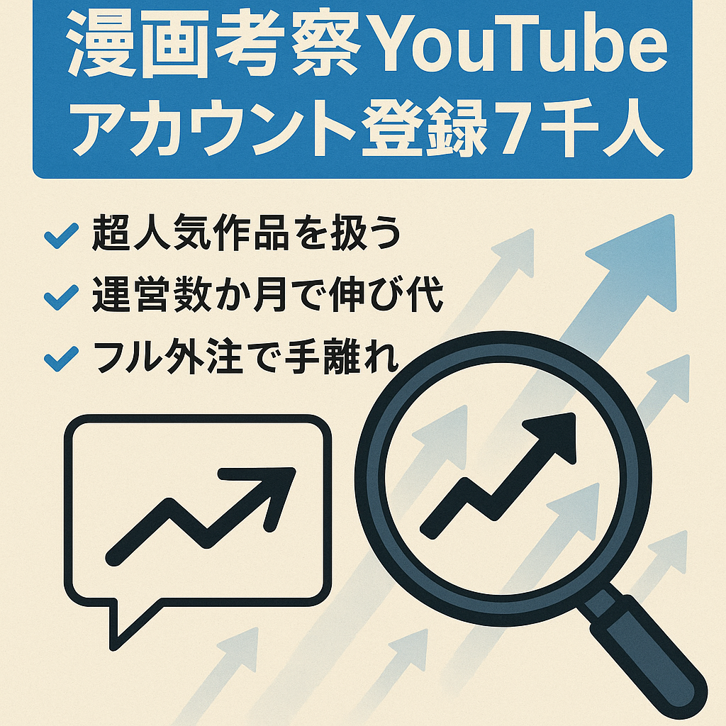 【フル外注】人気漫画の考察YouTubeアカウント【登録者7000人】