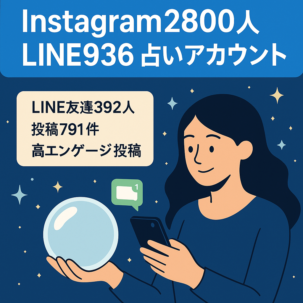 【Instagramフォロワー約2800人 / 公式LINE936人（有効友達392人）】占いアカウント