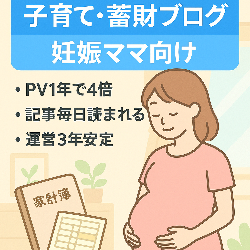 子育て/蓄財のブログ！妊娠中ママさんに向けた記事2位表示/5,000文字超4記事
