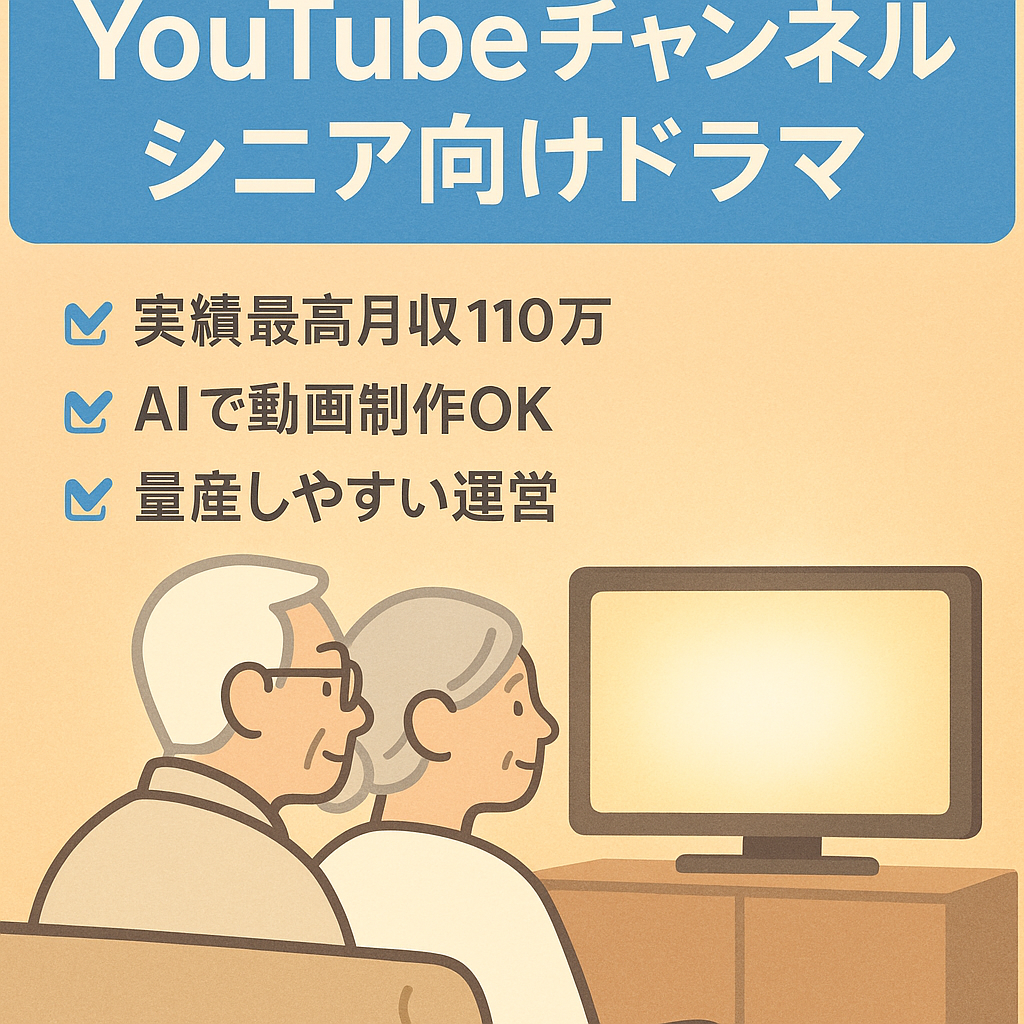 【最高月収110万】現在人気の「シニア向けドラマ」チャンネル