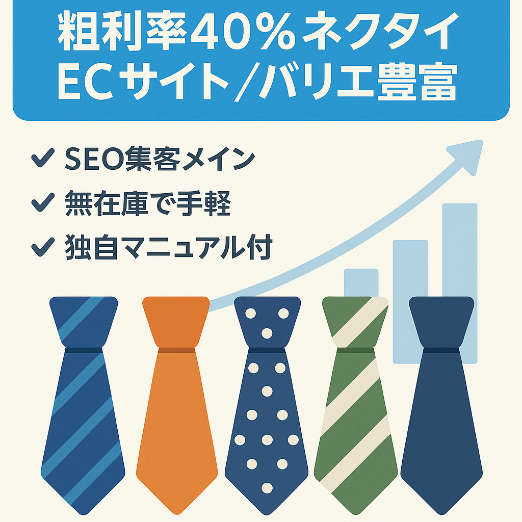 【粗利率40%】商品バリエーション豊富なネクタイ専門EC