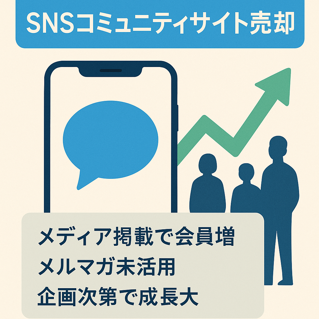 ほぼ放置でもOK!!コミュニティサイト（SNS）の売却