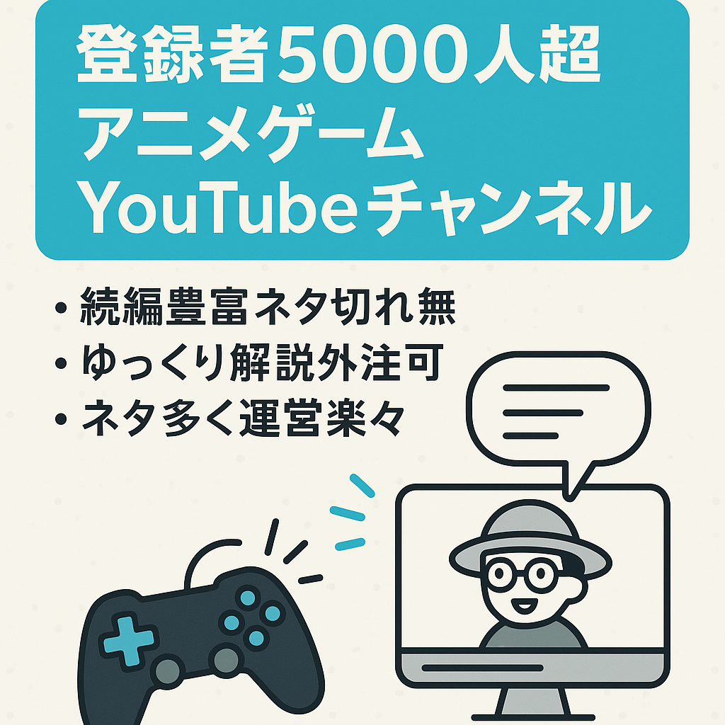 【登録者5000人越え】国民的アニメ・ゲームのYouTubeチャンネル【属人性なし】