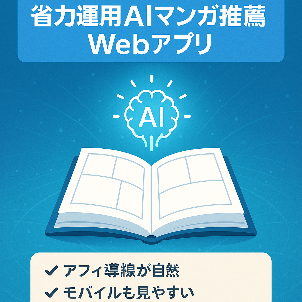 【省力運用可】AIがユーザーの趣味嗜好に沿っておすすめマンガをレコメンドするWebアプリ