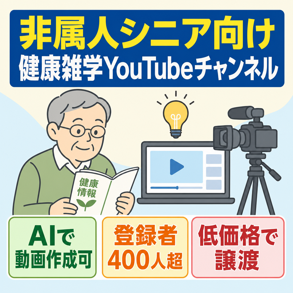 【非属人】シニア向け健康雑学YouTubeチャンネル｜超低価格