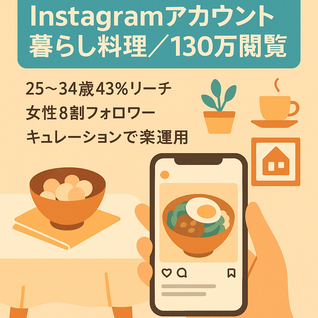 【Instagramフォロワー1万人以上】最高月間pv130万！生活・暮らし・料理アカウント
