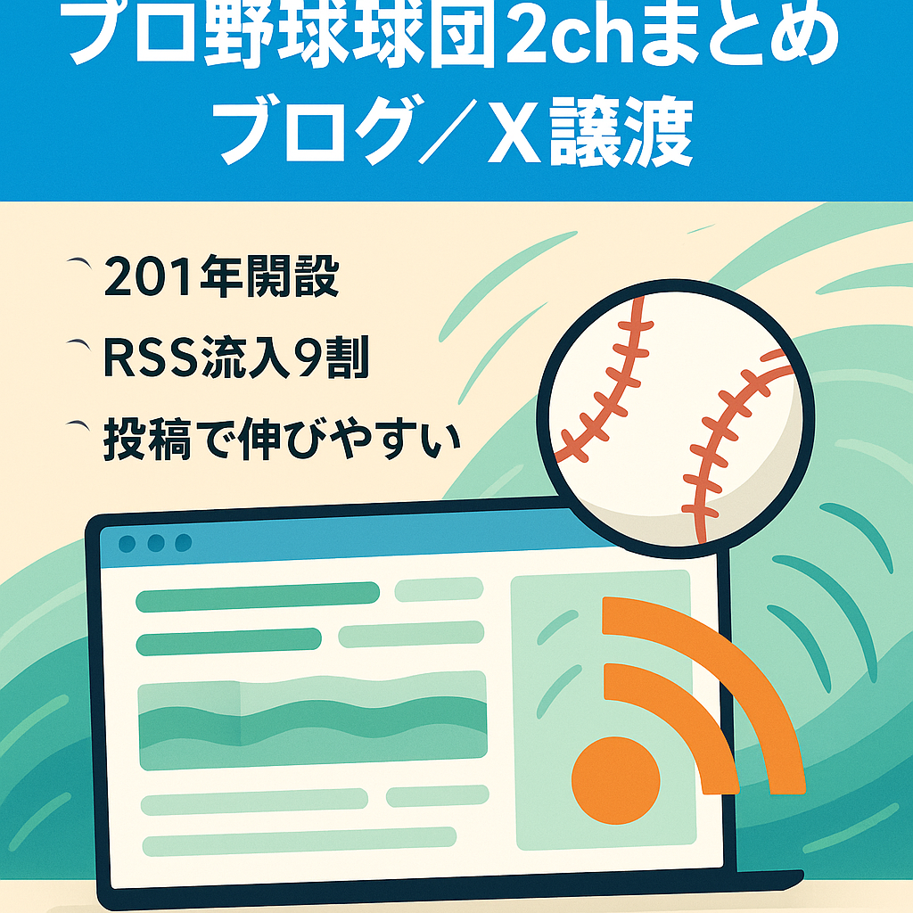2016年から運営するプロ野球特定球団の2chまとめブログ、Xアカウントも譲渡