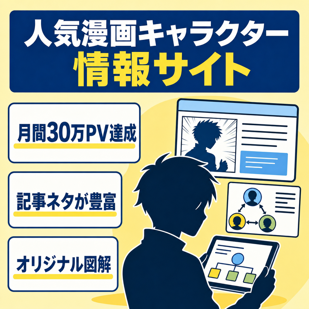 【30万PV達成】人気漫画のキャラクター情報サイト！【キングダムや鬼滅の刃を掲載中】