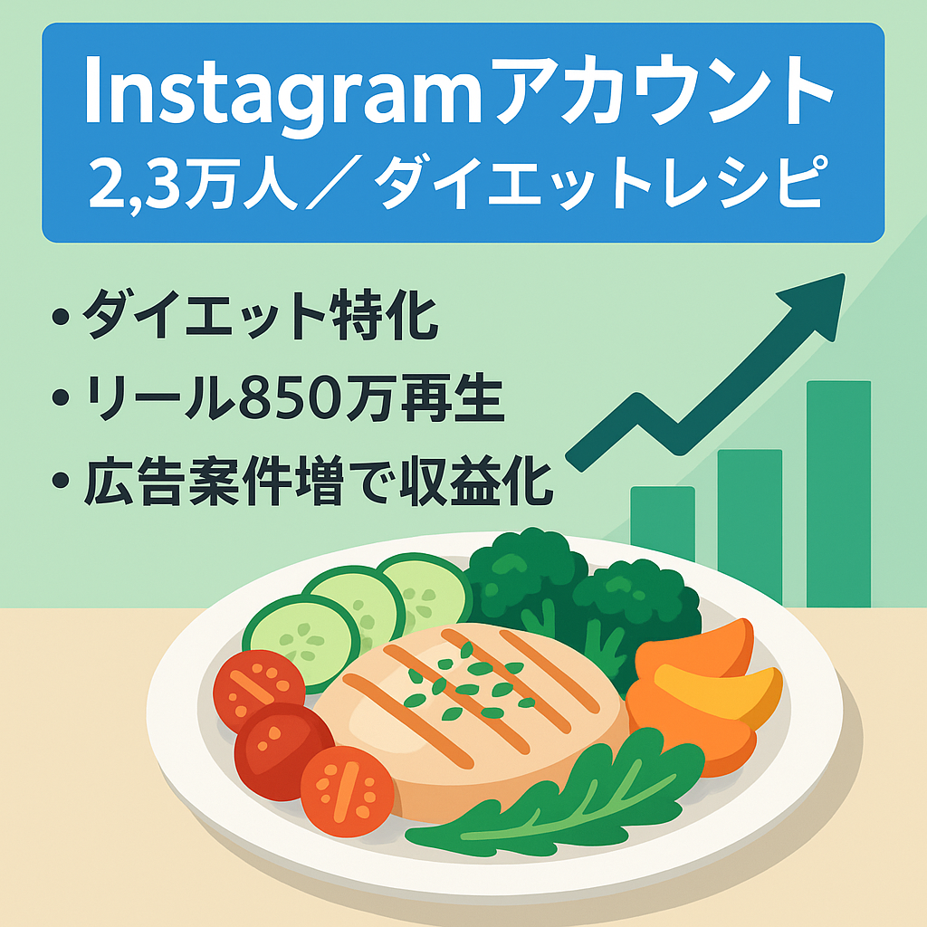 ※最終値下【Instagram/2ヶ月半でフォロワー2.3万人のダイエットレシピ垢】
