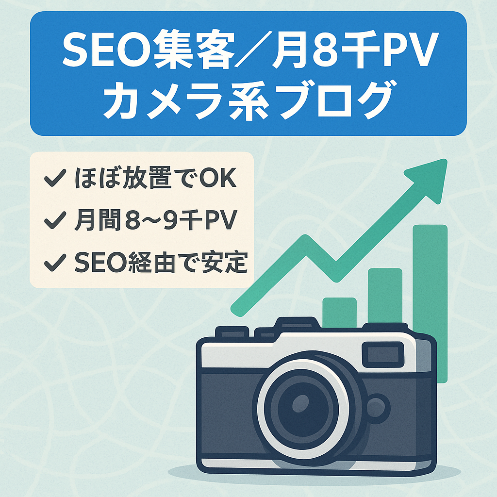 【SEO集客】放置でも直近で月間8000〜9000PVのカメラ系ブログ