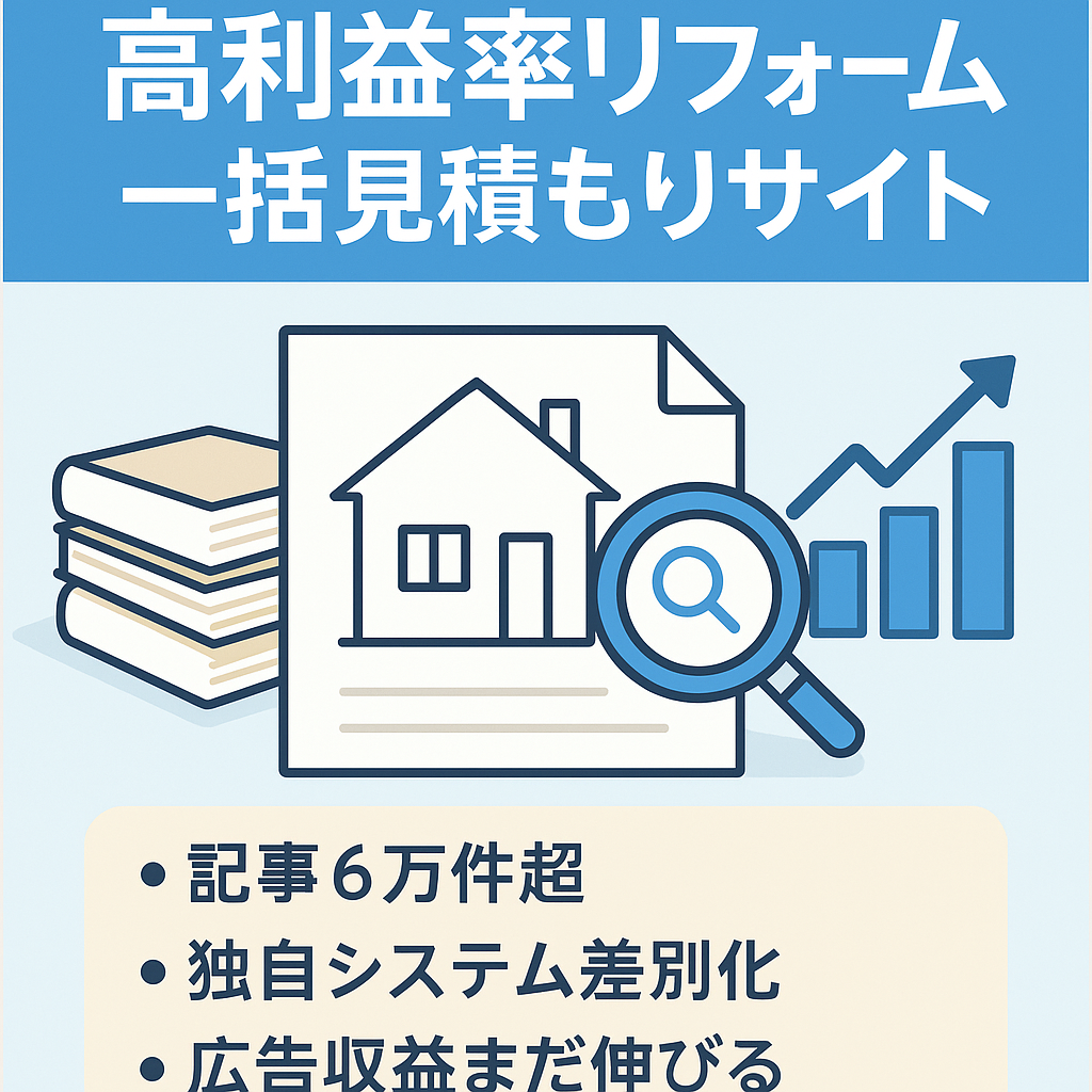 高水準の利益率！！問い合わせ数抜群のリフォーム一括サイト