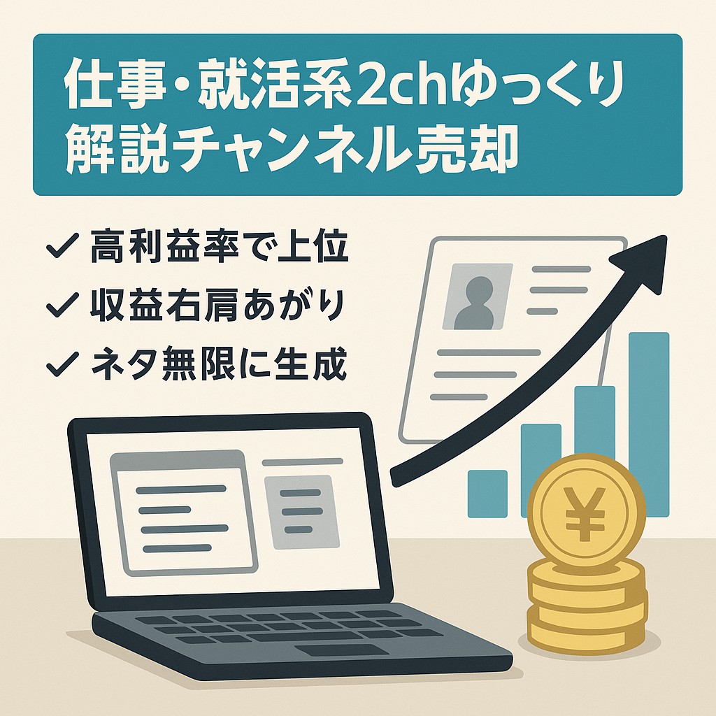 仕事・就活系特化の2chゆっくり解説チャンネル！登録者・再生回数ともに高め