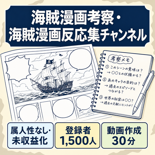 【属人性無・未収益化】登録者1500人、某海賊漫画の考察・反応集チャンネル