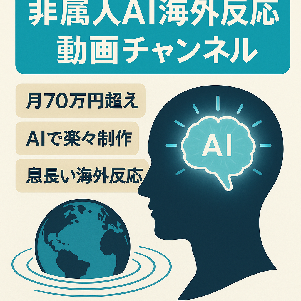 【AIで短時間作成】非属人性・ 流行りの海外の反応系ch ・収益開始直後から好発進！！