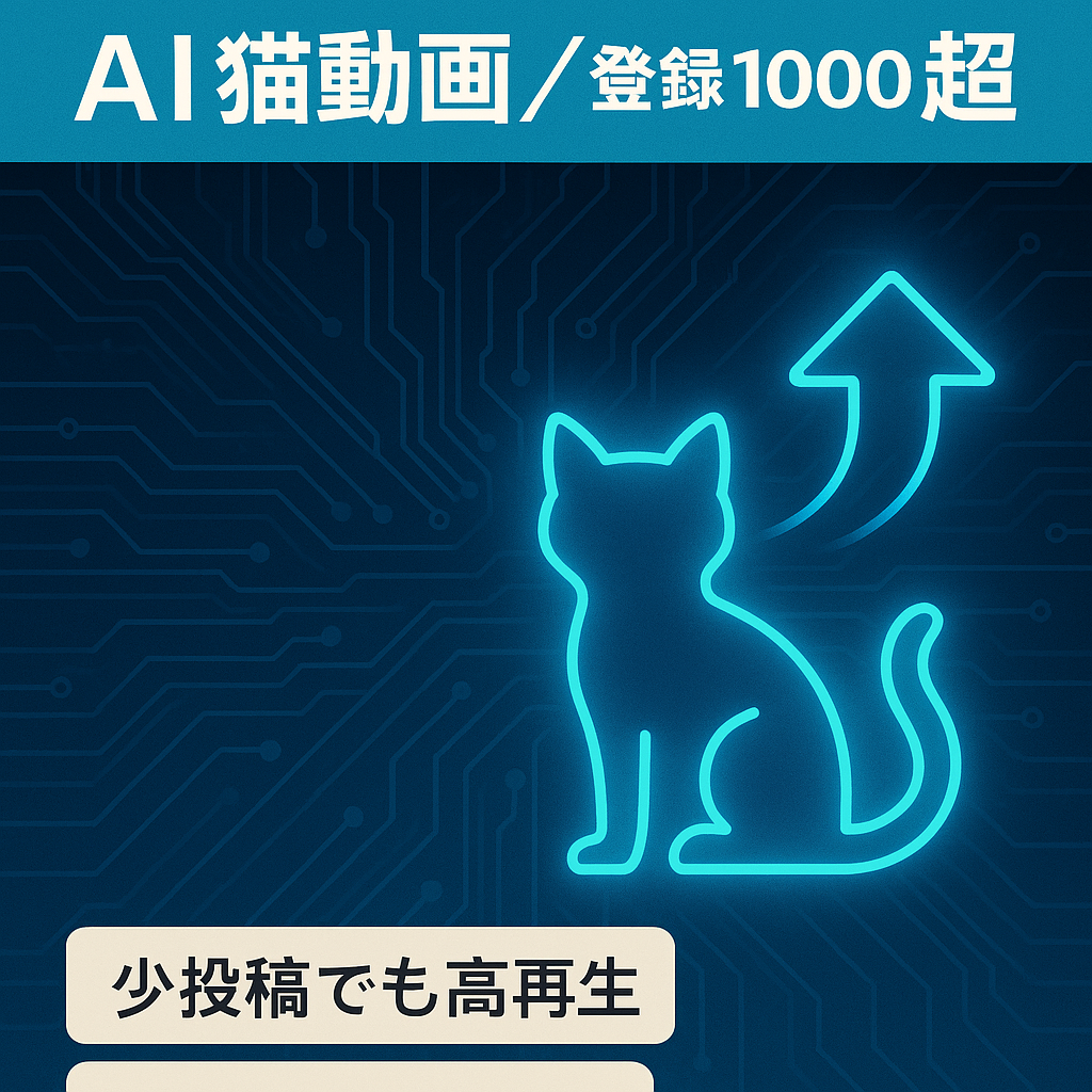 【Youtubeチャンネル】登録者1000人以上　流行りのAI猫動画チャンネルです