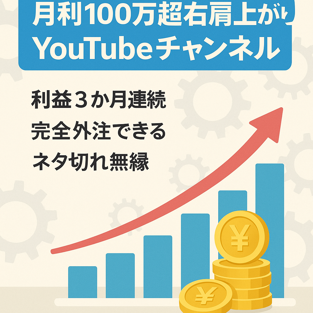 【月利100万円超を連続達成】フル外注！爆伸び&右肩上がりYouTubeチャンネル
