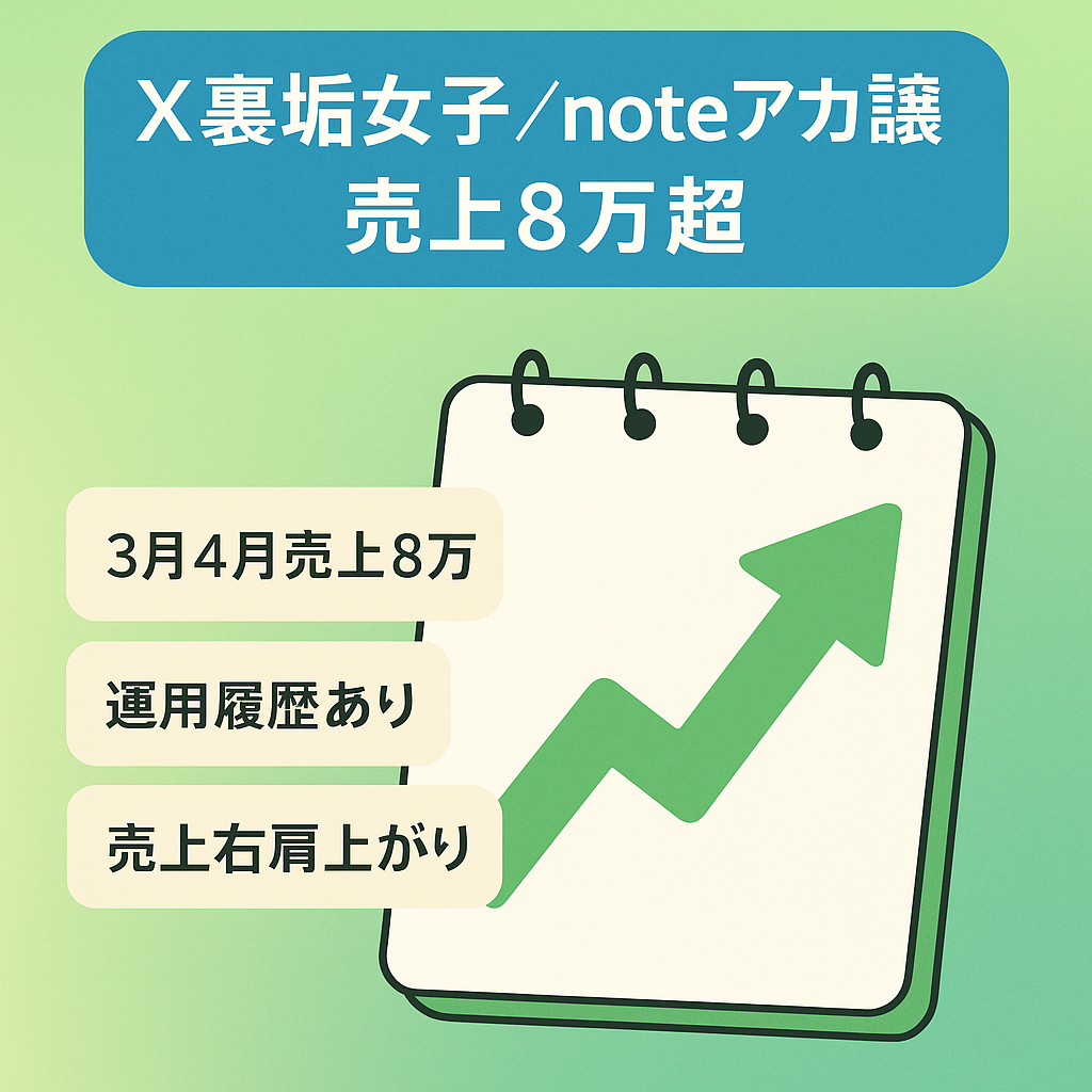 【3月〜4月売上8万超え】今流行りのX（Twitter）裏垢女子アカウント『noteアカウント譲渡』