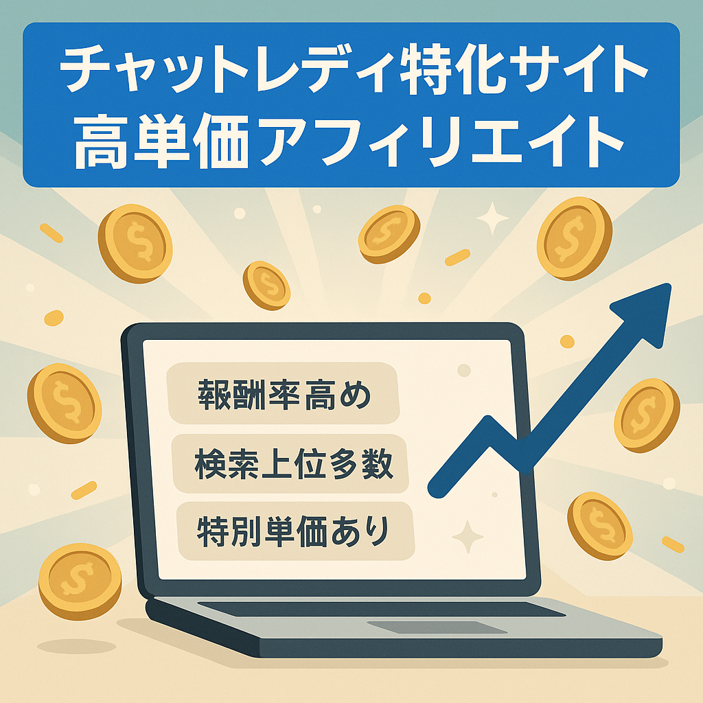 【利益率高め！】チャットレディのアフィリエイトサイト【特化サイト】