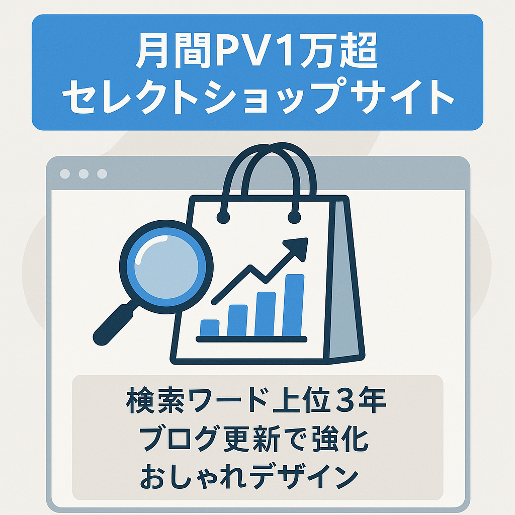 【月間平均PV1万以上】SEOアップデートにも強いセレクトショップWEBサイト