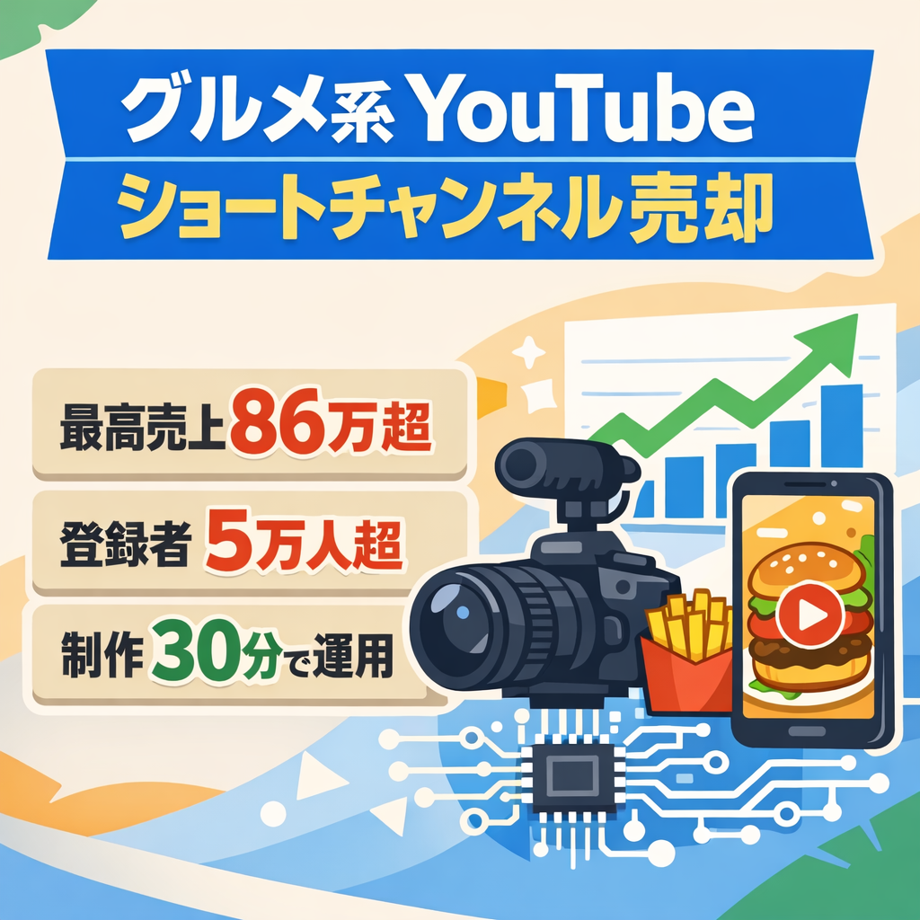 【最高売上86万円越え】グルメ系Youtubeショートチャンネル