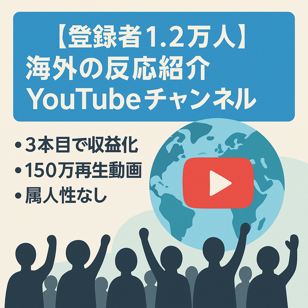 【登録者1.2万人】 海外の反応紹介YouTubeチャンネル