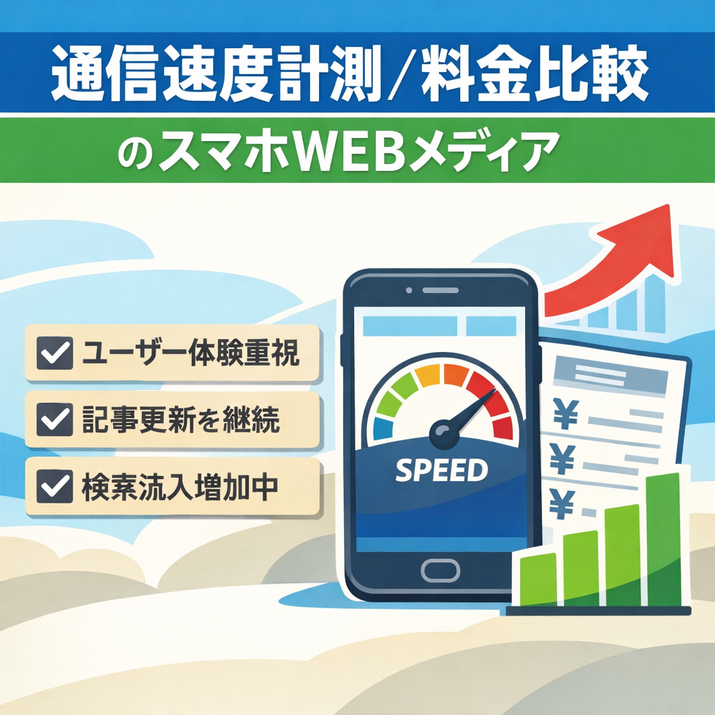 通信速度計測とスマホ料金プランの比較ができるスマホWEBメディア【WordPress運用】