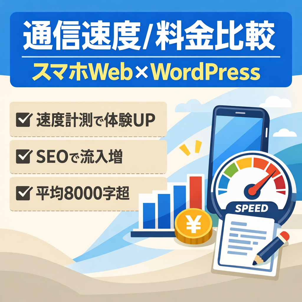 通信速度計測とスマホ料金プランの比較ができるスマホWEBメディア【WordPress運用】
