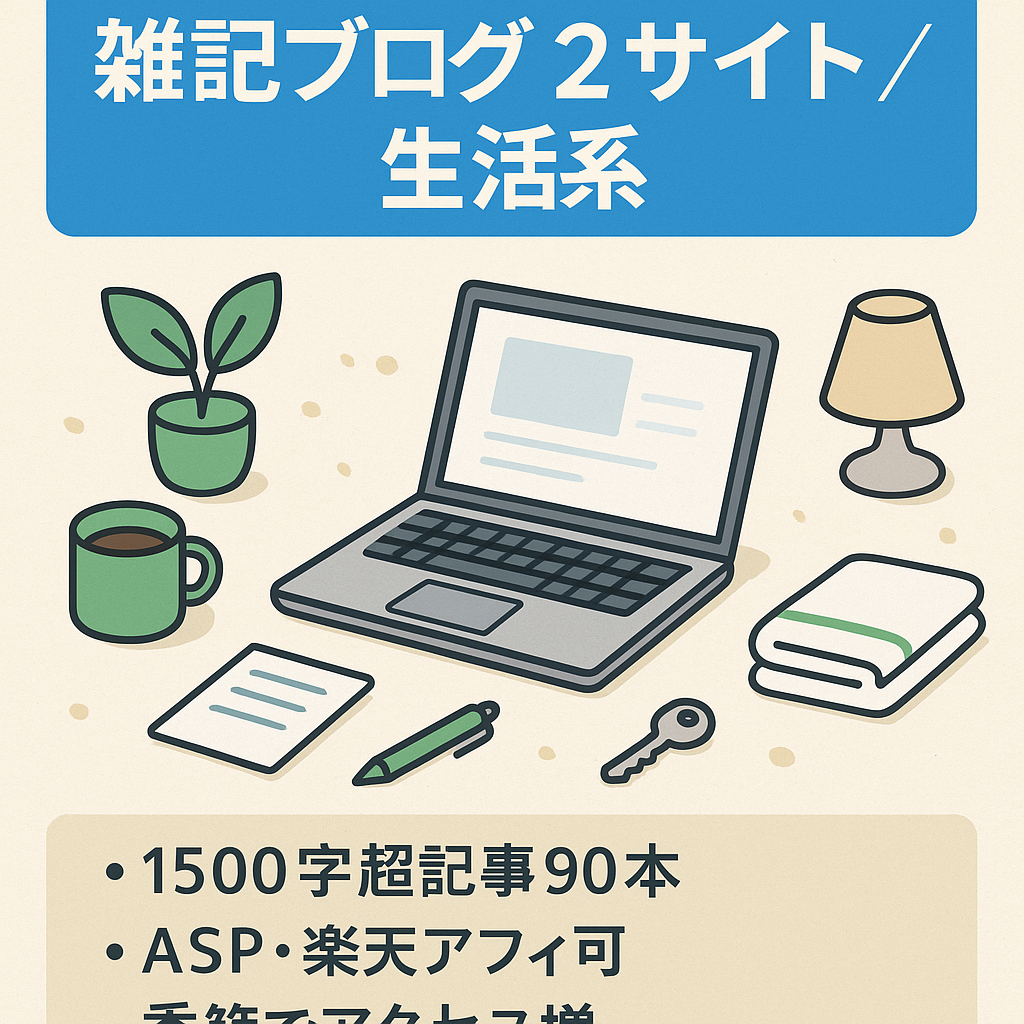 【雑記ブログ２サイトお渡し】生活全般、美容、育児、旅行など日常のちょっとした疑問にお答えする記事です。