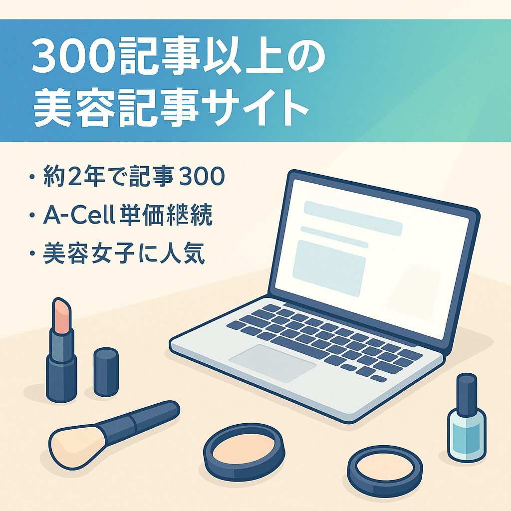 【記事数300以上】丁寧に書いた記事の質感が美容に敏感な女性に好評！